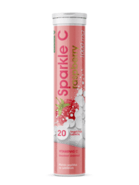 Sparkle C raspberry, 20 šnypščiančių tablečių